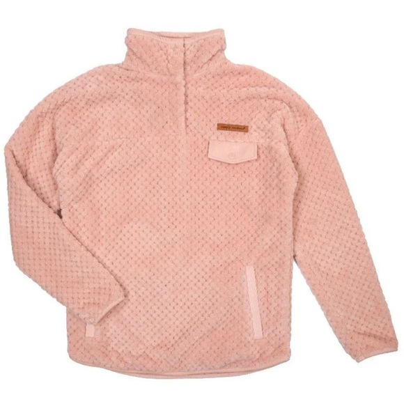Simply Southern Tops - Simply Southern NEW Blush Quilted Sherpa Fleece Pullover